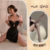 Lingerie Sexy para Mulheres com Bordado de Flor de Ameixa, Cheongsam com Fenda Alta, Uniforme Clássico de Veludo, Lingerie Sexy, Uniforme Feminino Divertido