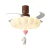 Lámpara para habitación infantil estilo vintage 2026 modelo nuevo nube conejo color crema lámpara de proyección protección ocular para dormitorio de niñas con ventilador