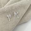 Pendientes de estrella con lazo para niñas, de plata S925, con agujeros para las orejas, con montaje en estrella, diseño único de nicho, pendientes avanzados.