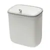 Cubo de basura de pared para uso doméstico, con tapa, diseñado para colgar en gabinetes, específicamente para residuos de cocina, y adecuado para usar en baños