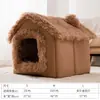 Cama de Gato de Pelúcia Neve Veludo Cama de Cachorro Transfronteiriça Animal de Estimação Totalmente Fechada Quente Villa para Gatos Gaiola para Animal de Estimação