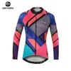 Ropa de Ciclismo de Otoño Xingheng Hoja para Mujer Nueva Ropa de Ciclismo Transpirable y Pantalones Ropa de Ciclismo Estampada Top Largo