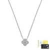 Collar de plata de ley S925 hueco de trébol de cuatro hojas con moissanita para mujer, cadena de clavícula de encaje retro de lujo ligero a la moda, venta al por mayor de fábrica