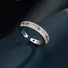 Artículo de Estilo Urbano de Lujo Ligero, Anillo Abierto de Circonita Colorida Super Brillante, Anillo de Gradiente de Alta Calidad, Anillo de Moda para Dedo Índice de Mujer