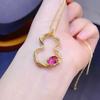 Colgante de Topacio Rosa Natural. Tamaño de la piedra principal de topacio rosa fino: 6*8mm Plata 925 Chapada en Oro Rosa