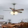 Nova Luminária Ventilador Estilo Francês, Luminária Ventilador de Teto Estilo Meio do Século para Sala de Estar e Sala de Jantar, Ventilador Doméstico Retro Americano para Estudo e Quarto