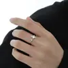 Anillo de Plata con Estrella de Cuatro Puntas Estilo Coreano para Mujer, Estilo Ins, Dulce, Moderno, Versátil, Apilable, Anillo Abierto Ajustable