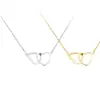 Estilo Japonés y Coreano ins Estilo Frío Metal Corazón de Melocotón Corazón Doble con Forma de Corazón Collar Suave Anillo de Eslabones Pequeños Amor Collar para Mujer