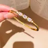 Pulsera Ovalada de Zirconia Chapada en Oro de 18K Nicho Alta Gama Moda Sencilla Pulsera Personalizada Versátil Joyería para Mano