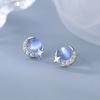 Pendientes de estrella luna Planeta Azul para mujer, pendientes dulces para niña, versátiles, simples, elegantes, con temperamento, pendientes de estrella luna