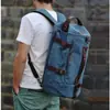 Mochila Masculina Estilo Coreano Mochila de Viagem ao Ar Livre Lona Mochila Masculina Grande Capacidade Bolsa Barril Mochila Estudante