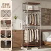 Arara de metal estilo japonês com 60cm de profundidade para instalação, guarda-roupa aberto autoportante, closet, prateleira montada, rack de armazenamento para guarda-roupa