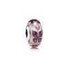 Panjia S925 Sterling Silver Bud Butterfly Series Contas de Vidro Temperamento Pulseira Pulseira Pendurado Beads DIY Acessórios