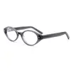 Gafas de Acetato de Moda Estilo Gm para Mujer, Gafas Ovaladas Nerd Planas Anti-Luz Azul de Gama Alta, Gafas Retro Ojo de Gato