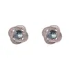 Brincos de Diamante Azul Rodeados por Zircônias, Luxo Leve, Modernos e de Alta Qualidade, Design Exquisito, Elegante e Único, Brincos Super Brilhantes Versáteis para Mulheres