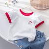 Camiseta linda de manga corta de sirena para niñas, top de manga abullonada nuevo de moda de verano para niñas, prenda interior estilo occidental
