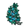 Broche de Folha com Strass de Alta Qualidade, Nova Moda Europeia e Americana para Mulheres, Acessório Elegante para Roupas e Casacos, Alfinete de Broche