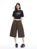 Shorts de Mezclilla Sueltos Estilo Americano para Mujer, Nuevos de Verano 2026 de Cintura Alta, Pierna Recta, Pierna Ancha para Tipos de Cuerpo Pera