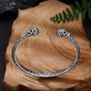 Joyería de plata esterlina S925 al por mayor de fábrica pulsera de calavera Seiko de moda personalizada pulsera abierta de plata tailandesa retro simple
