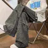 Pantalones de Otoño e Invierno para Hombre Estilo Coreano Estética Old Money Estampado de Leopardo Personalizado Pantalones de Pierna Recta Versátiles con Caída Estilo Universitario para Jóvenes Tie-Dye