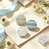 Botões de Punho Redondos Listrados de Cor Contrastante Totalmente Cravejados de Strass para Camisa Feminina, Punho de Camisa, Decoração de Botão de Strass Brilhante para Banquete, Vestido de Noite