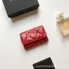 Monedero Popular Acolchado Transfronterizo, Portatarjetas Pequeño de Fragancia, Estilo Tapa Abatible para Mujer, Múltiples Ranuras para Tarjetas, Compacto y Exquisito Piel de Oveja Genuina