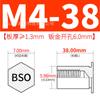 Bso-M4 Agujero Inferior 6.0 Acero al Carbono Galvanizado Pasador de Presión Hexagonal Tuerca de Presión Tornillo Varilla Roscado Completamente