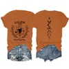 SALEM 1692 Elas Amazon eBay loja independente camiseta feminina nova da moda e estilosa com gola redonda e manga curta
