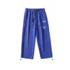 Pantalones Waffle Estampados Finos de Marca de Moda para Hombre, Corte Holgado, Tallas Grandes, Pantalones Jogger Casuales de Calle, Pantalones Cortos con Puños
