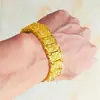 Pulsera con patrón de dragón matón de imitación dorada ventana con hebilla de reloj para hombre ajustable de imitación dorada joyería al por mayor