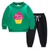 Conjunto de suéter infantil outono e inverno 2023 Estilo ocidental novo grande infantil de veludo acolchoado quente de inverno com mangas compridas