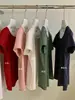 Liquidação, Sem Devoluções ou Trocas, Estilo Coreano Simples Básico Versátil Slim-Fit Borda Dobrada Multicor Suéter Camiseta Manga Curta Gola Redonda W9717