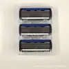 Aparelho de barbear manual de 6 lâminas com tira lubrificante anti-riscos, aparelho de barbear portátil, conjunto para atacado para supermercados