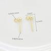 Aretes tipo gorro de color oro de 14K que conservan el color, aretes de bola redonda con pasador para la oreja con abertura para colgar accesorios de aretes DIY, aretes pequeños redondos tipo frijol
