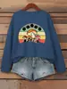 Sudadera con Estampado de Hada de Champiñones para Mujer, Sudadera Básica de Cuello Redondo, Suéter Holgado y Cálido, Ropa Casual de Otoño
