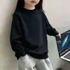 Sudadera de color liso para niños, estilo primavera y otoño, manga larga, estilo básico, ropa infantil, uniforme de jardín de infantes, fabricante, en stock, logo con patrón de impresión