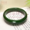 Pulsera plana de jaspe de imitación de jade Hetian al por mayor de fábrica para mujer, verde espinaca de Mongolia Exterior, delgada, redonda, pulsera de belleza, pulsera de jade