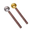 Cuchara Medidora con Mango de Madera de Nogal 304 para Leche en Polvo, Granos de Café, Herramienta de Horneado de Cocina para el Hogar, Mango de Cuchara Medidora Multifuncional