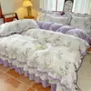 Estilo Princesa Pastoral Funda Nórdica 100% Algodón Pieza Única Volante Encaje Funda Nórdica 200x230 Algodón Puro 220x240 Universal Todas las Estaciones