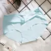 Roupa íntima feminina de uma peça sem costura de seda gelada tamanho plus size cintura média justa ao corpo quadril algodão parte inferior calcinha para mulheres