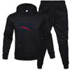 Conjunto de suéteres masculino e feminino europeu e americano com forro de fleece, capuz, suéter com capuz, moda europeia e americana, conjunto esportivo casual em estoque