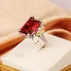 Anillo Clásico de Zirconia de Colores para Mujer AliExpress Nueva Llegada Joyería Brillante de Colores Anillo Cuadrado de Zirconia