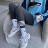 Leggings nuevo modelo 2026 para usar como prenda exterior, delgados, alta elasticidad, rayados, corte ajustado, realzadores de glúteos tipo durazno, talla grande, ajustados, pantalones de nueve puntos para primavera y otoño