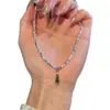 Colar de Prata Quebrada Gota d'Água para Mulheres, Design de Nicho de Luxo Leve de Alta Qualidade, Joias de Prata Quebrada, Corrente para Clavícula, Acessórios Femininos