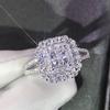 Europa y Estados Unidos nueva y popular clásica para mujer micro incrustaciones de circonita anillo de boda deseo explosivo joyería anillo de boda en stock