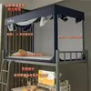 Mosquiteiro Personalizado para Dormitório Estudantil, Cortina de Cama com Zíper de Três Portas para Beliches Superiores e Inferiores, Cortina de Cama Universal com Suporte Anti-Mosquito e à Prova de Poeira