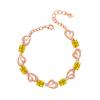 Yihua Celebridade da Internet Transmissão ao Vivo Bracelete Coração Barroco Cristal Vermelho Diamante Assimétrico Estéreo Zircônia Bracelete Coração