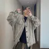 Chaqueta tejida casual de otoño multicolor vintage suelta con borde deshilachado, prenda exterior unisex 2026 para parejas