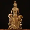 Estátua de Buda de caráter antigo folha de lótus Guanyin sentada no Dragão Guanyin livre decoração de casa presente criativo artesanato ornamentos