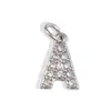 [Procesamiento Personalizado] Colgante de Acero Inoxidable con Incrustaciones de Diamantes de 26 Letras Estilo Europeo y Americano Transfronterizo para Collar y Pendientes DIY Accesorios Hechos a Mano